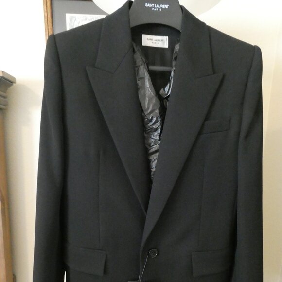 New Authentic Womem SAINT LAURENT Le Smoking Jacke UNIFORM - Picture 1 of 13